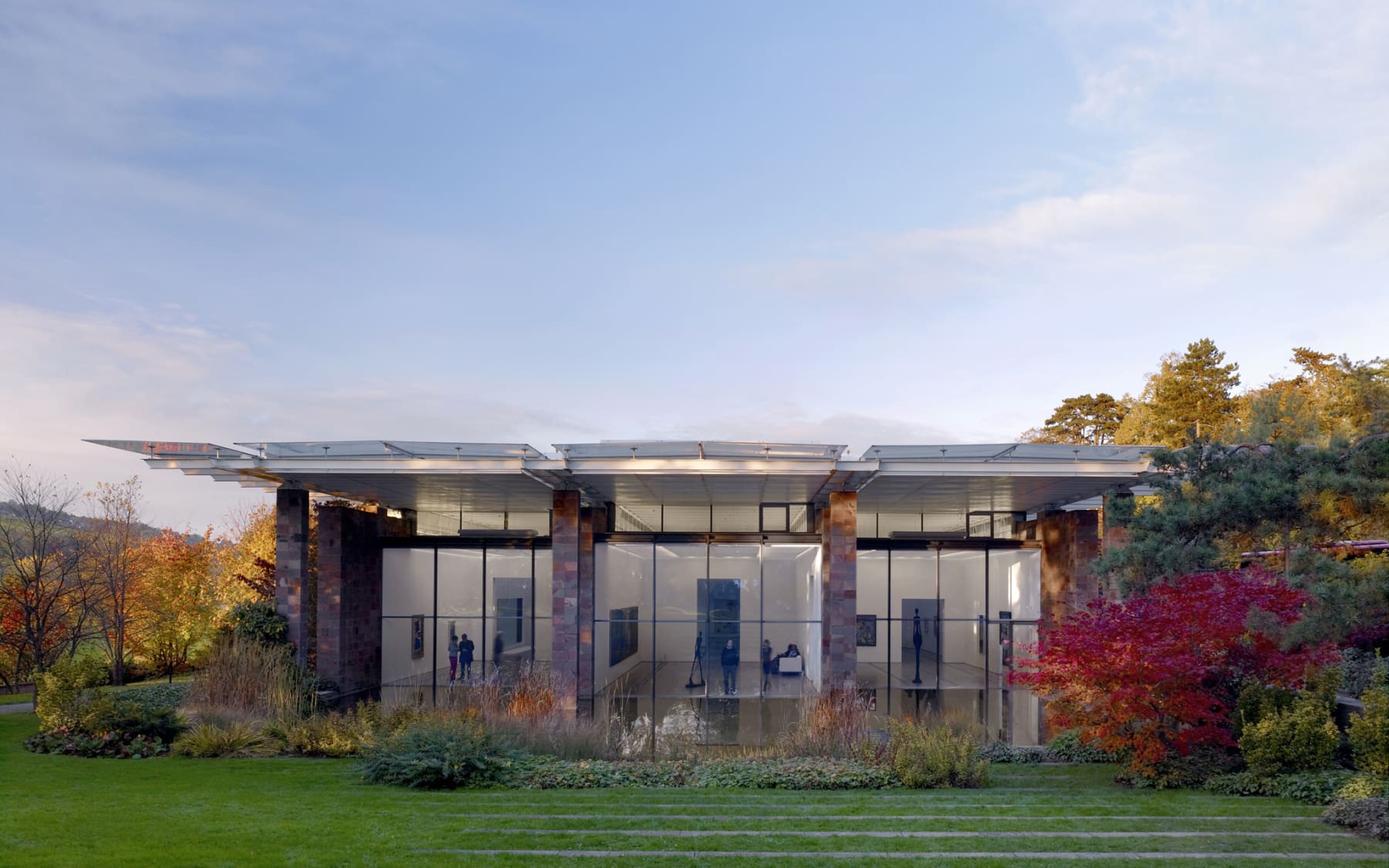 Fondation Beyeler in Berower Park, Riehen near Basel, by Renzo Piano with Peter Zumthor extension