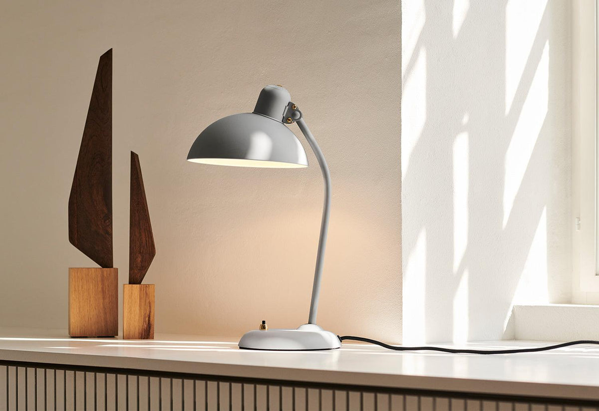 Christian Dell's Kaiser Idell Luxus desk lamp, reissued by Fritz Hansen in a burgundy edition with a Technics SL-40CBT turntable for 3 Days of Design Copenhagen 2026