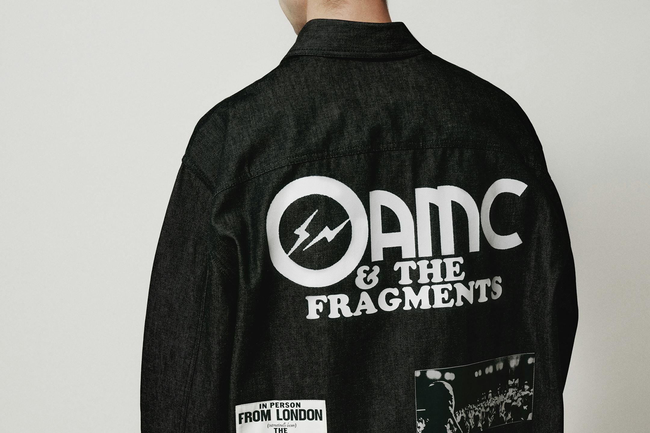 Fragment Design lightning bolt logo on Hiroshi Fujiwara's OAMC denim collaboration jacket