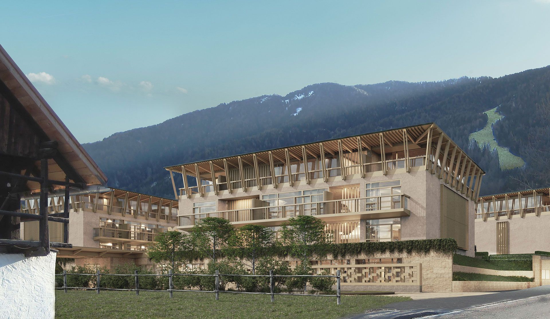 Matteo Thun's Hotel Bella Vista Trafoi above the village of Trafoi in Stelvio National Park at the foot of the Ortler