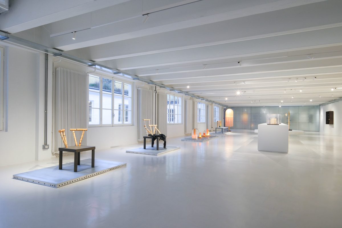 Toyo Ito's Continuous Present retrospective of Andrea Branzi at Triennale Milano, with the 1:1 reconstruction of Archizoom's No-Stop City among 400 drawings, models and environments staged across 11 thematic sections in the Palazzo dell'Arte